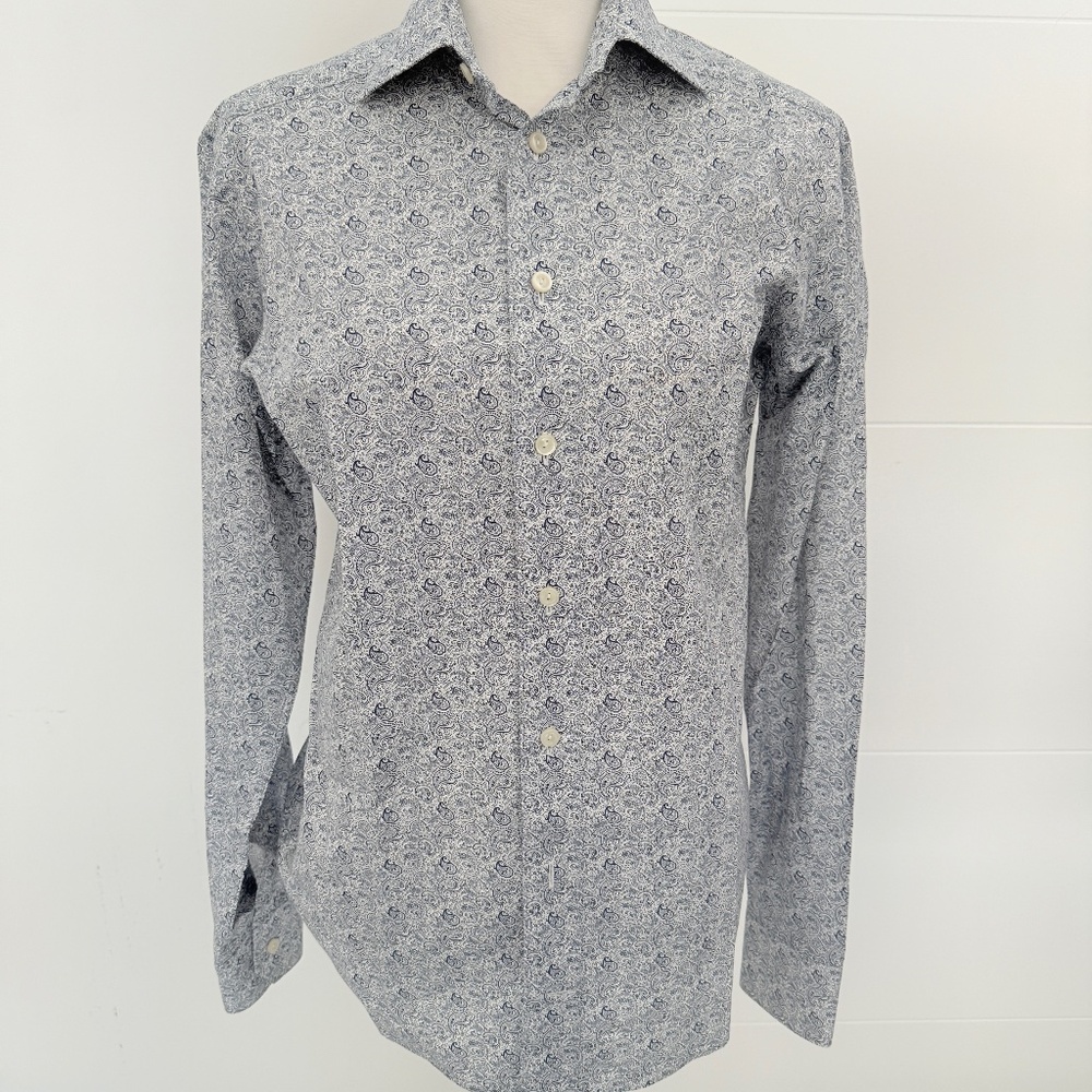 Eton Blue Patterned Dress Shirt